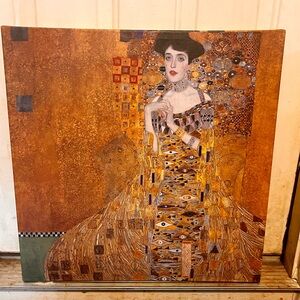Klimt Gold and Brown Canvas Art 24x24